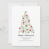 Moderne vrolijke kerst Waterverf boom Dank u Feestdagenkaart (Voorkant)