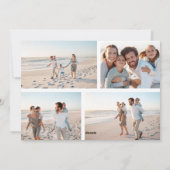 Moderne Vrolijke Kerst Witte Typografie 5 Foto Feestdagenkaart (Achterkant)