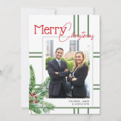 Moderne vrolijke kerst zakelijke foto feestdagenkaart (Voorkant)