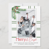 Moderne vrolijke kerst zakelijke foto feestdagenkaart (Achterkant)