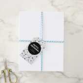 Moderne vrolijke kerst zwart-wit sneeuwvlok cadeaulabel (Met Touw)