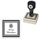 Moderne vrolijke kerstbal rubberstempel (Gestempeld)