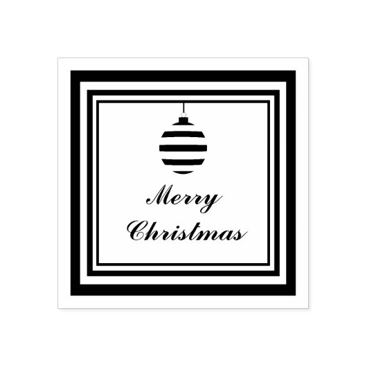 Moderne vrolijke kerstbal rubberstempel (Afrduk)