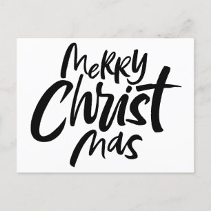 Moderne vrolijke kerstbelettering Christelijke Chr Feestdagenkaart