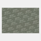 Moderne vrolijke kerstboom groen inpakpapier vel (Voorkant)