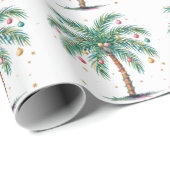 Moderne Vrolijke Kerstboom Palmboom Licht Cadeaupapier (Rol Hoek)