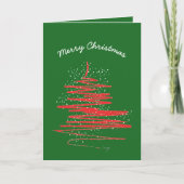 Moderne Vrolijke Kerstboom Sneeuw Custom Feestdagen Kaart (Voorkant)