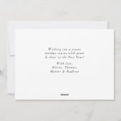 Moderne vrolijke kerstfoto | donkere bekleding feestdagenkaart (Achterkant)