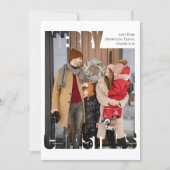 Moderne vrolijke kerstfoto gepersonaliseerd feestdagenkaart (Voorkant)