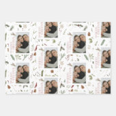 Moderne vrolijke kerstfoto groen vakantie inpakpapier vel (Voorkant 3)