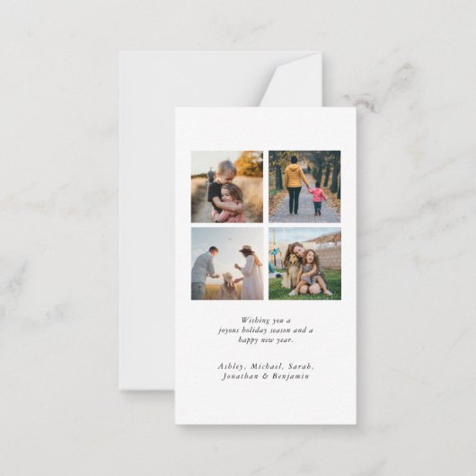 Moderne Vrolijke Kerstfoto Mini Vakantie Kaart Notitiekaartje (Achterkant)