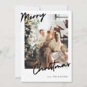 Moderne  vrolijke kerstfotokaart kaart (Voorkant)