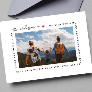 MODERNE VROLIJKE KERSTGROET   HART LIEFDE FOTO FEESTDAGENKAART