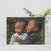 Moderne vrolijke kerstkaart één afbeelding (Staand voorkant)