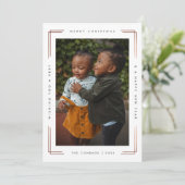 Moderne vrolijke kerstkaart één afbeelding kaart (Staand voorkant)