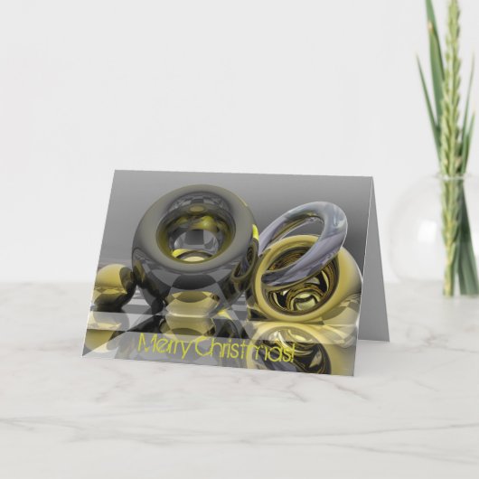 Moderne vrolijke kerstkaart feestdagen kaart (Voorkant)