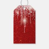 Moderne vrolijke kerstkatten rood en groen Schatti Cadeaulabel (Achterkant)