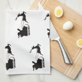 Moderne vrolijke kerstman slee en rendier theedoek (Quarter Fold)