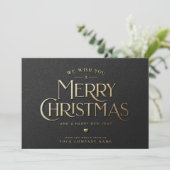 Moderne vrolijke kerstminimalistische zaken feestdagenkaart (Staand voorkant)