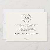 Moderne vrolijke kerstminimalistische zaken feestdagenkaart (Achterkant)