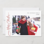 Moderne Vrolijke Kerstmis Één FOTO Groet QR code Feestdagenkaart (Voorkant)