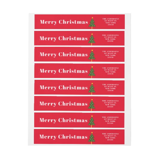 Moderne Vrolijke Kerstmis Heldere Rode Kerstboom (Vel)