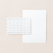 Moderne Vrolijke Kerstmis Kalligrafie Zilveren Ran Folie Kaarten (Display)