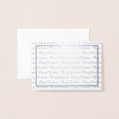 Moderne Vrolijke Kerstmis Kalligrafie Zilveren Ran Folie Kaarten (Voorkant met envelop)