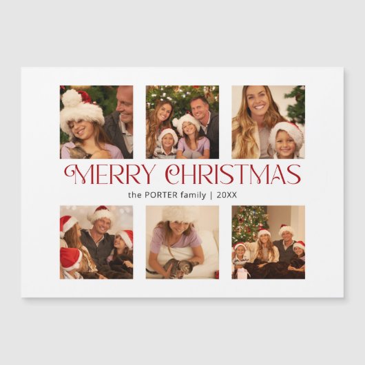 Moderne Vrolijke Kerstmis Typografie Multi-Photo (Voorkant)