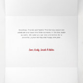 Moderne Vrolijke Kerstmis Typografie Multi-Photo Drieluik Wenskaart (Binnenkant midden)