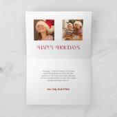 Moderne Vrolijke Kerstmis Typografie Multi-Photo Feestdagen Kaart (Binnen)