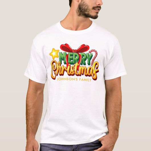Moderne Vrolijke Kerstmis Vrouwen T-shirt (Voorkant)