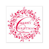 Moderne Vrolijke Kerstmis Wildflower krans Zelfinktende Stempel (Design)