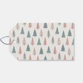 Moderne vrolijke kerstpastel cadeaulabel (Achterkant Horizontaal)