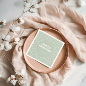 Moderne Vrolijke Kerstsalie Groene Sneeuwvlok Servet