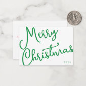 Moderne vrolijke kerstscripttypografie Geen foto Notitiekaartje (Voorkant / Achterkant in situ)