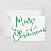 Moderne vrolijke kerstscripttypografie Geen foto Notitiekaartje (Voorkant)