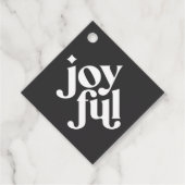 Moderne vrolijke kersttypografie zwart en goud bedankjes labels (Voorkant)