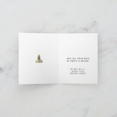 Moderne vrolijke kerstvakantie Happy Santa Feestdagen Kaart (Binnen)