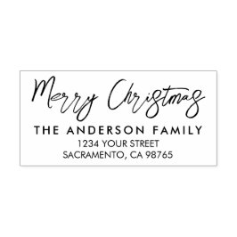 Moderne vrolijke kerstvakantie op maat  zelfinktende stempel