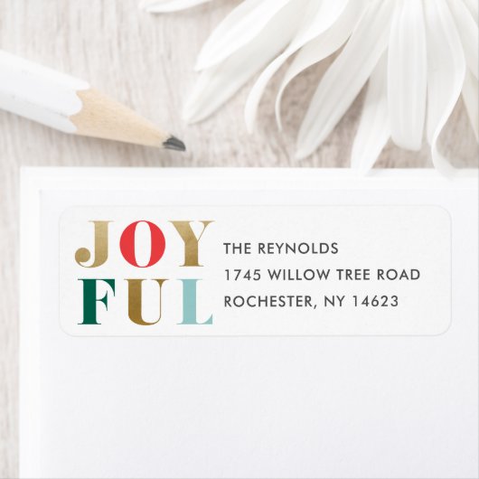 Moderne Vrolijke Kerstvakantie Retouradres Etiket (Insitu)