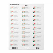 Moderne Vrolijke Kerstvakantie Retouradres Etiket (Full Sheet)