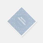 Moderne Vrolijke Kerstvakantie Snowflake Dustyblue Servet (Hoek)