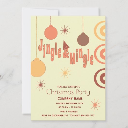 Moderne vrolijke leuke jingle en meng vakantiefees kaart (Voorkant)