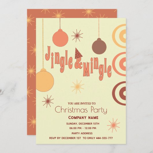 Moderne vrolijke leuke jingle en meng vakantiefees kaart (Voorkant / Achterkant)