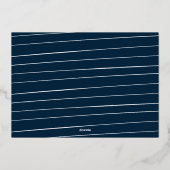 Moderne vrolijke marine goud 6 foto Kerstcollage Folie Feestdagenkaart (Achterkant)