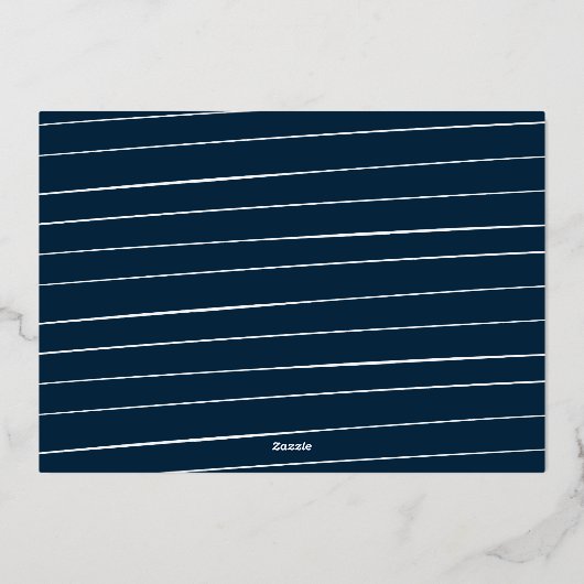 Moderne vrolijke marine goud 6 foto Kerstcollage Folie Feestdagenkaart (Achterkant)