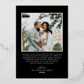 Moderne Vrolijke Pasgetrouwde Prettig Kerstfeest Folie Feestdagenkaart (Achterkant)