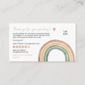 Moderne vrolijke regenboog Dank u Visitekaartje (Voorkant)