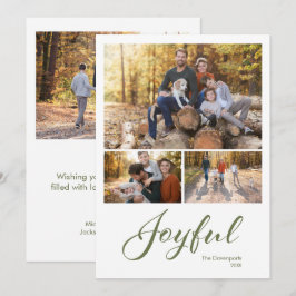 Moderne Vrolijke Script 4 Foto Familie Feestdagenkaart